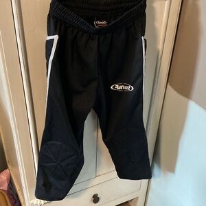 Rinat youth/Kids medium Black soccer goalie pants with White Accents